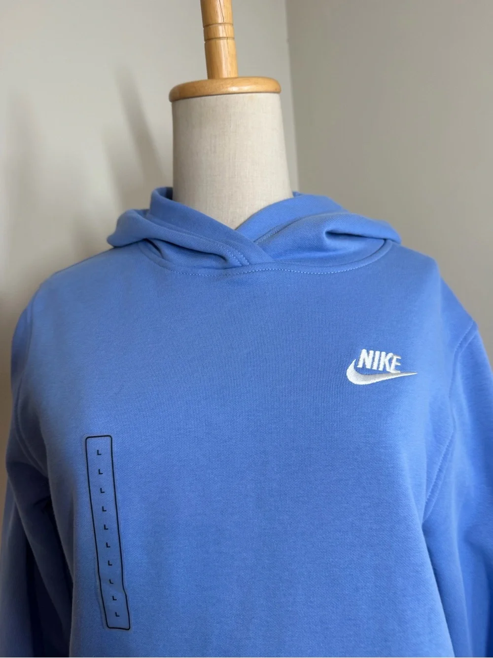 NEW Nike Sportswear Club Boys Lt. Blue -SZ L- Fleece Pullover Hoodie Sweatshirt